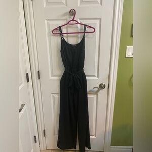 Lily Morgan Black Crepe Tank Top Jumpsuit Tie Waist Womens Small Evening Classic